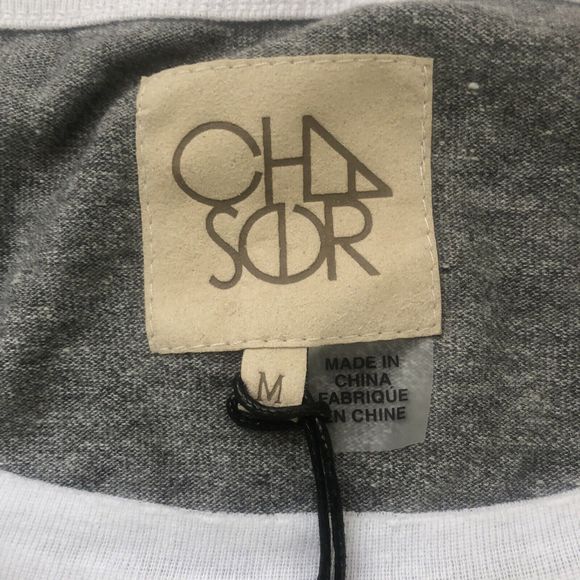 Chaser Gray And White Long Sleeve Tee Size Medium - Picture 2 of 6